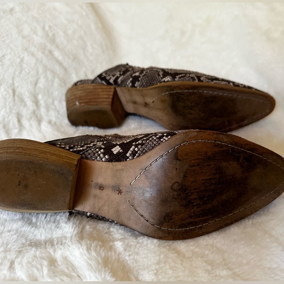 Splendid Hailee 2 Stacked Heel Mules - Snakeskin Neutral - Picture 2 of 7